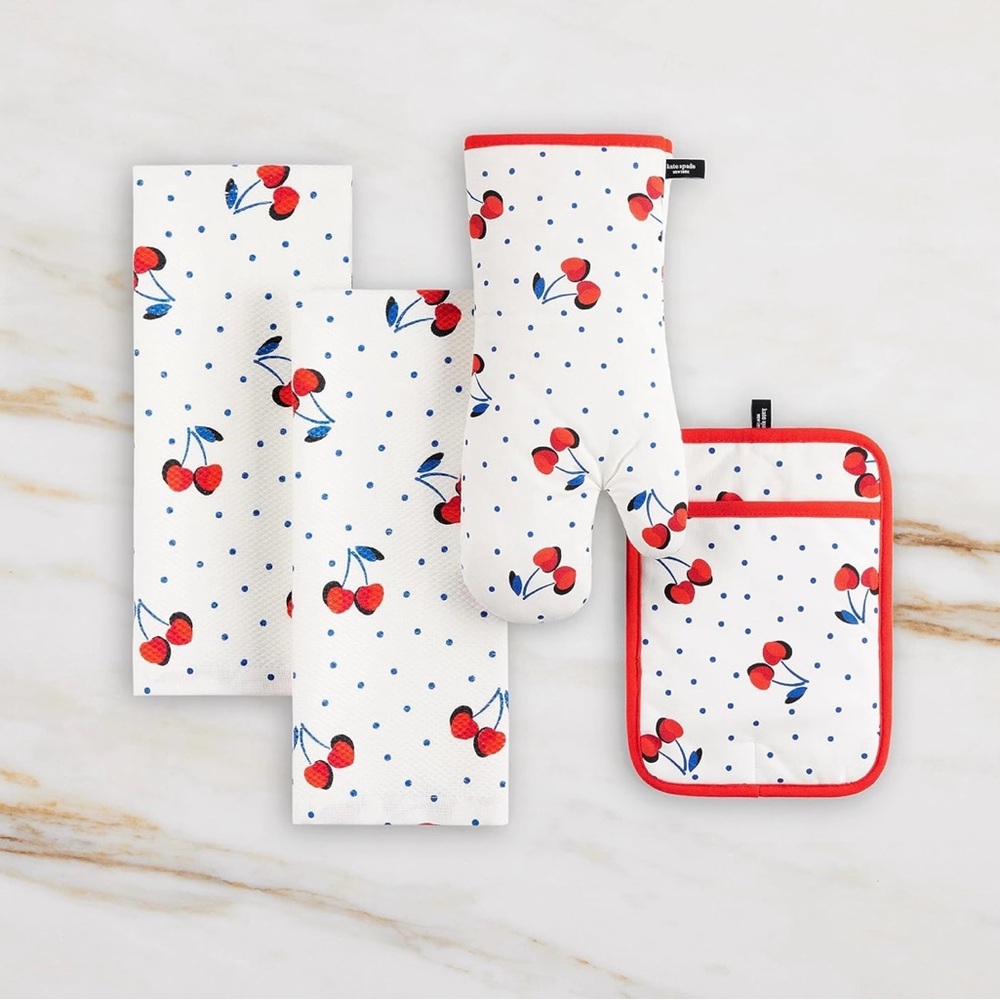 Kate Spade Cherry Print Kitchen Set